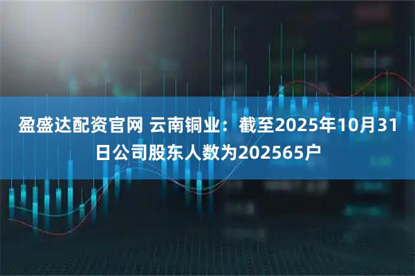 盈盛达配资官网 云南铜业：截至2025年10月31日公司股东人数为202565户